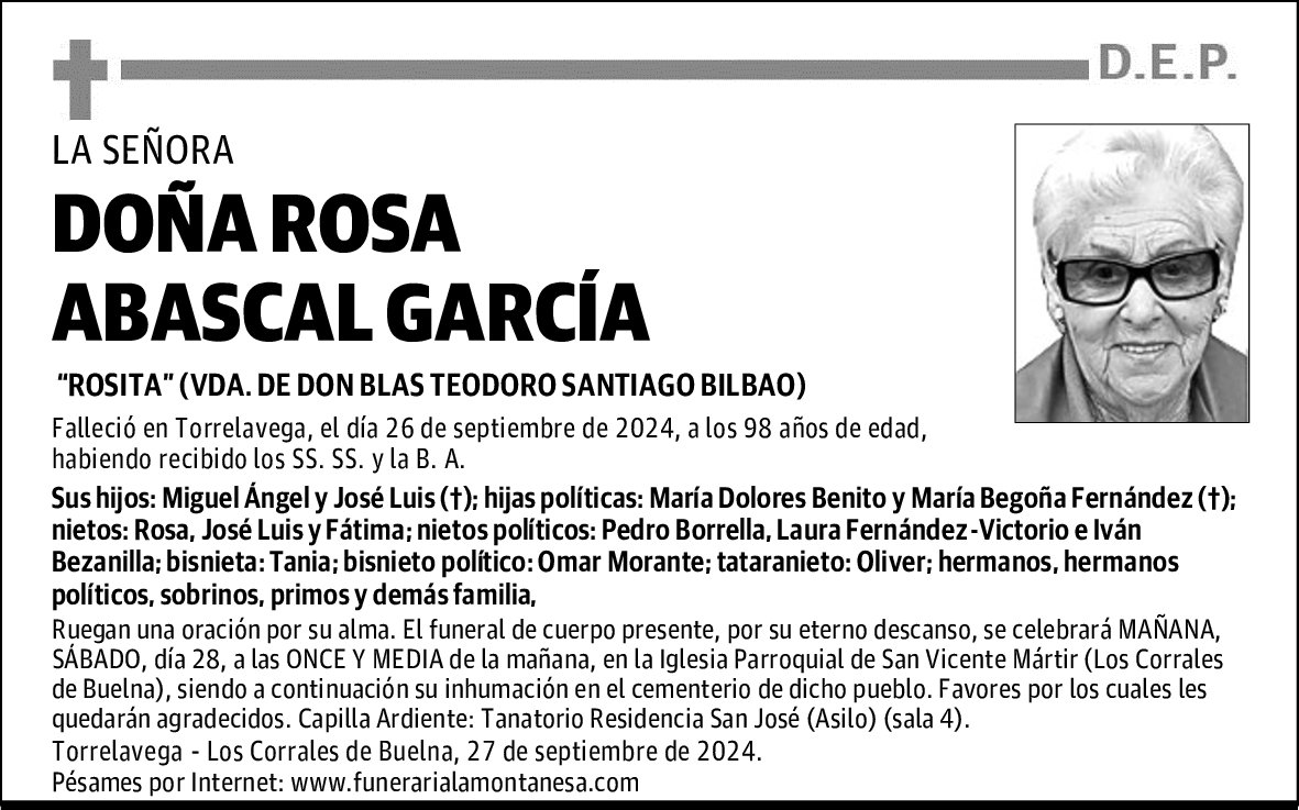 DOÑA ROSA ABASCAL GARCÍA