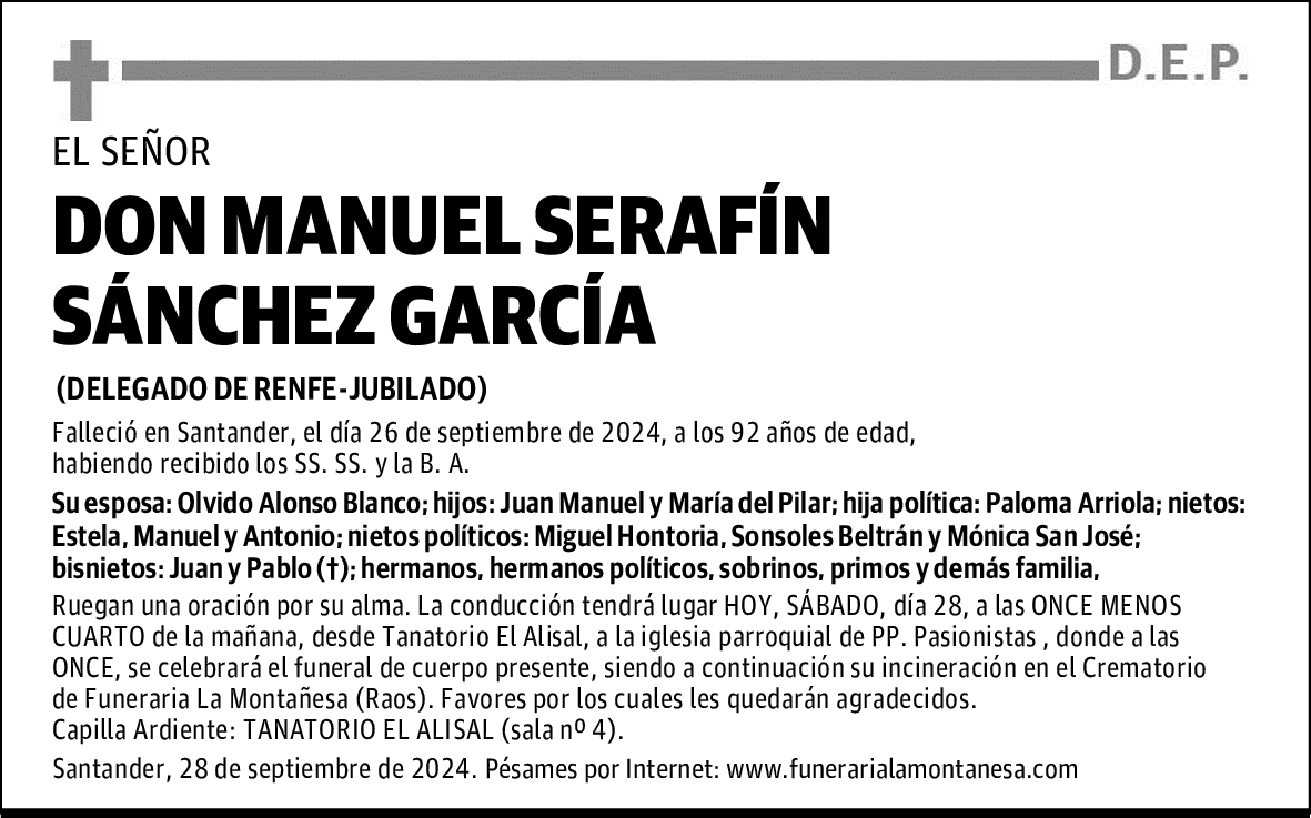 DON MANUEL SERAFÍN SÁNCHEZ GARCÍA