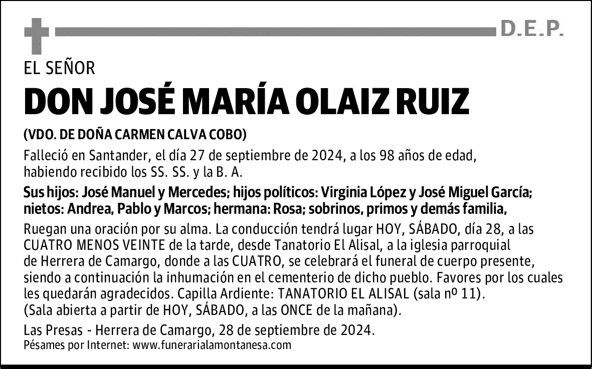 DON JOSÉ MARÍA OLAIZ RUIZ
