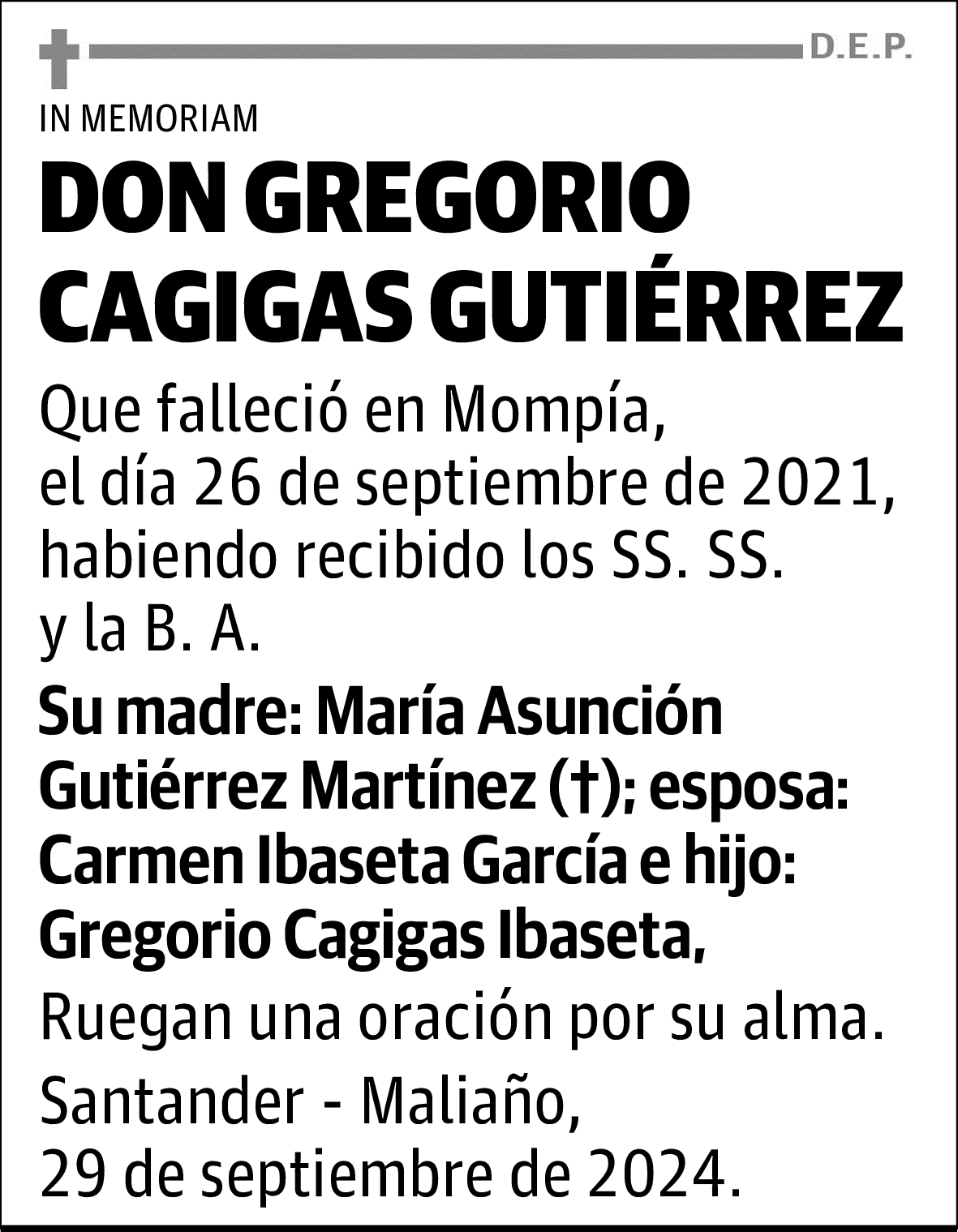 DON GREGORIO CAGIGAS GUTIÉRREZ