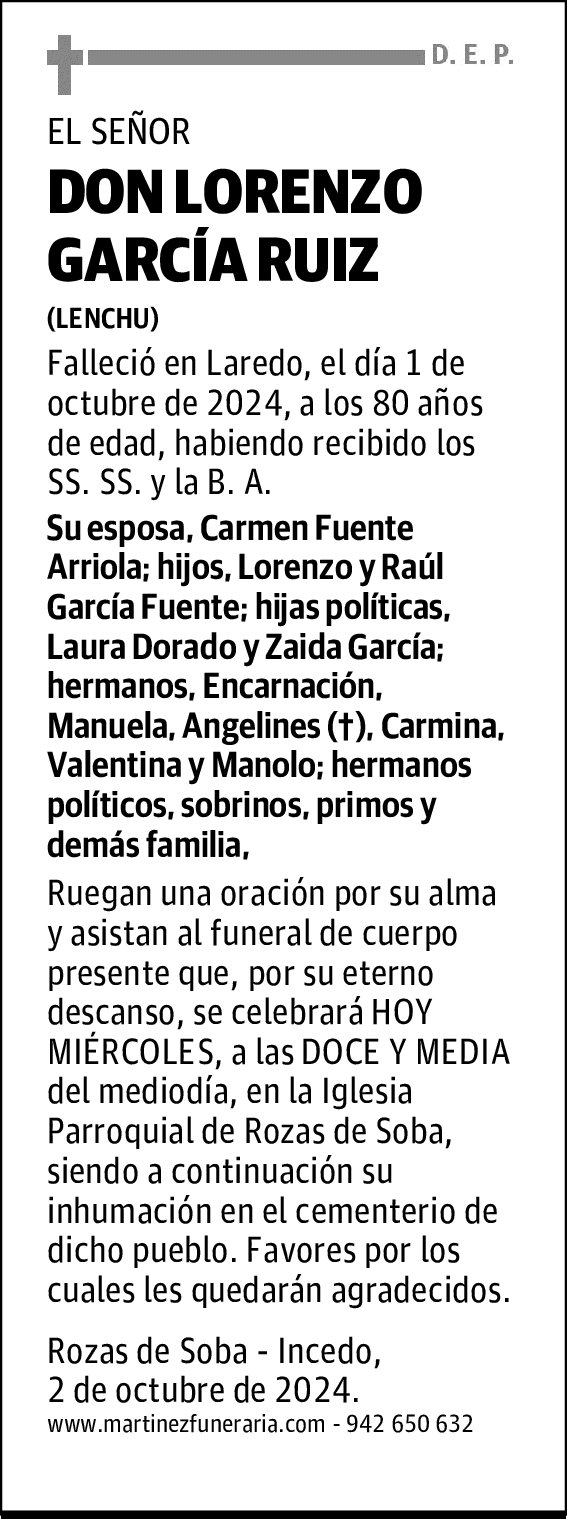 DON LORENZO GARCÍA RUIZ