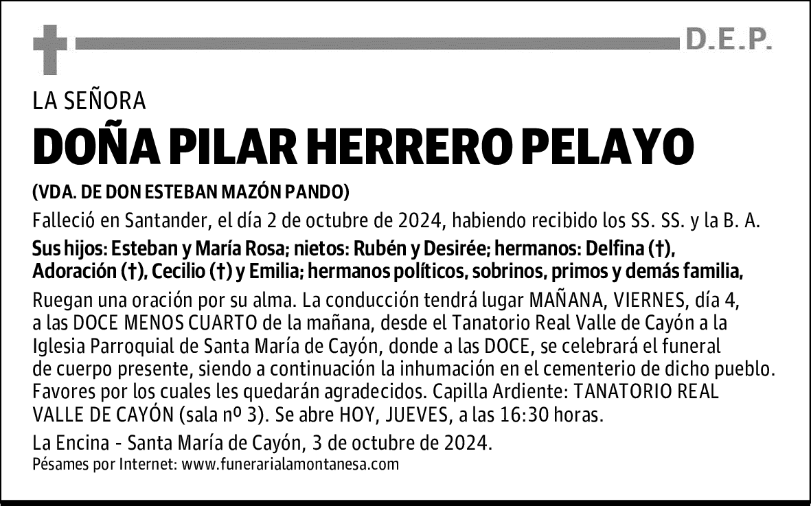 DOÑA PILAR HERRERO PELAYO