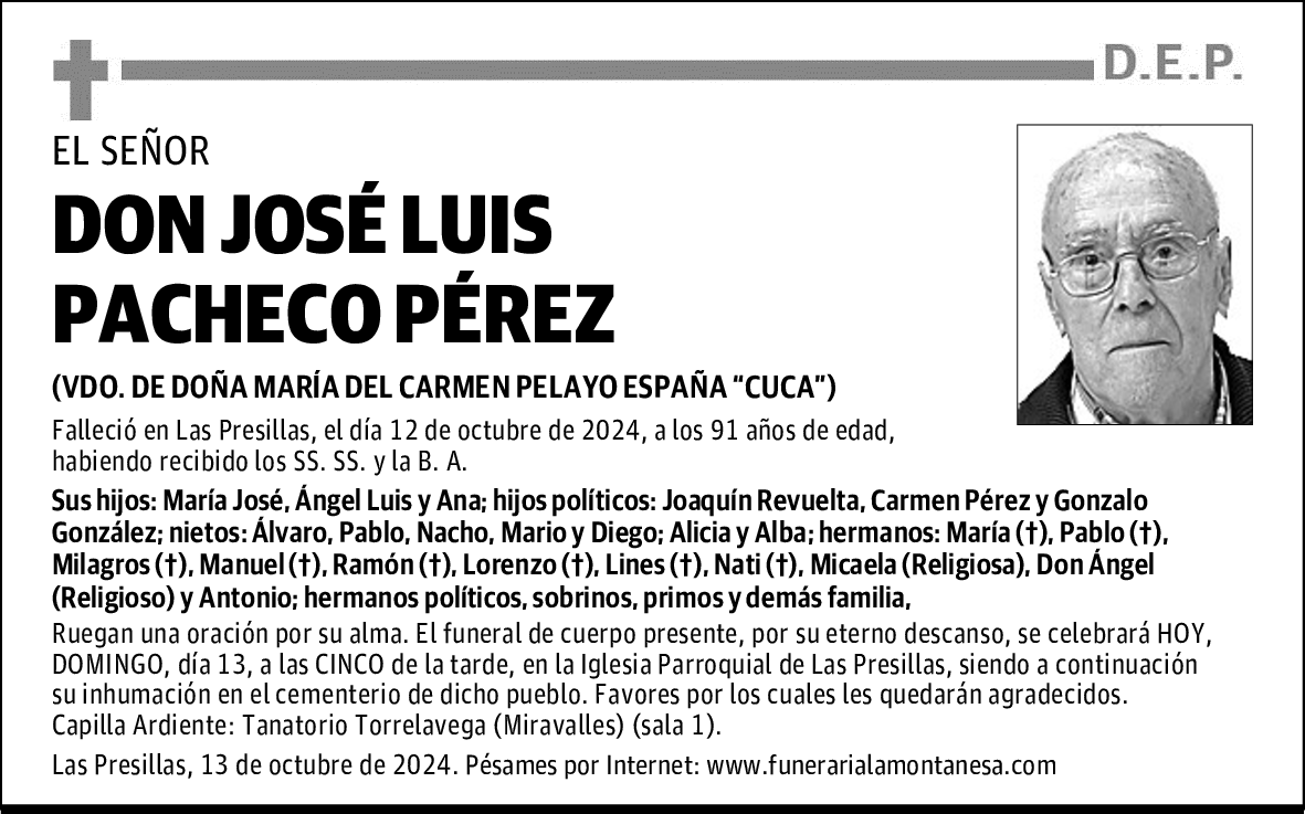 DON JOSÉ LUIS PACHECO PÉREZ