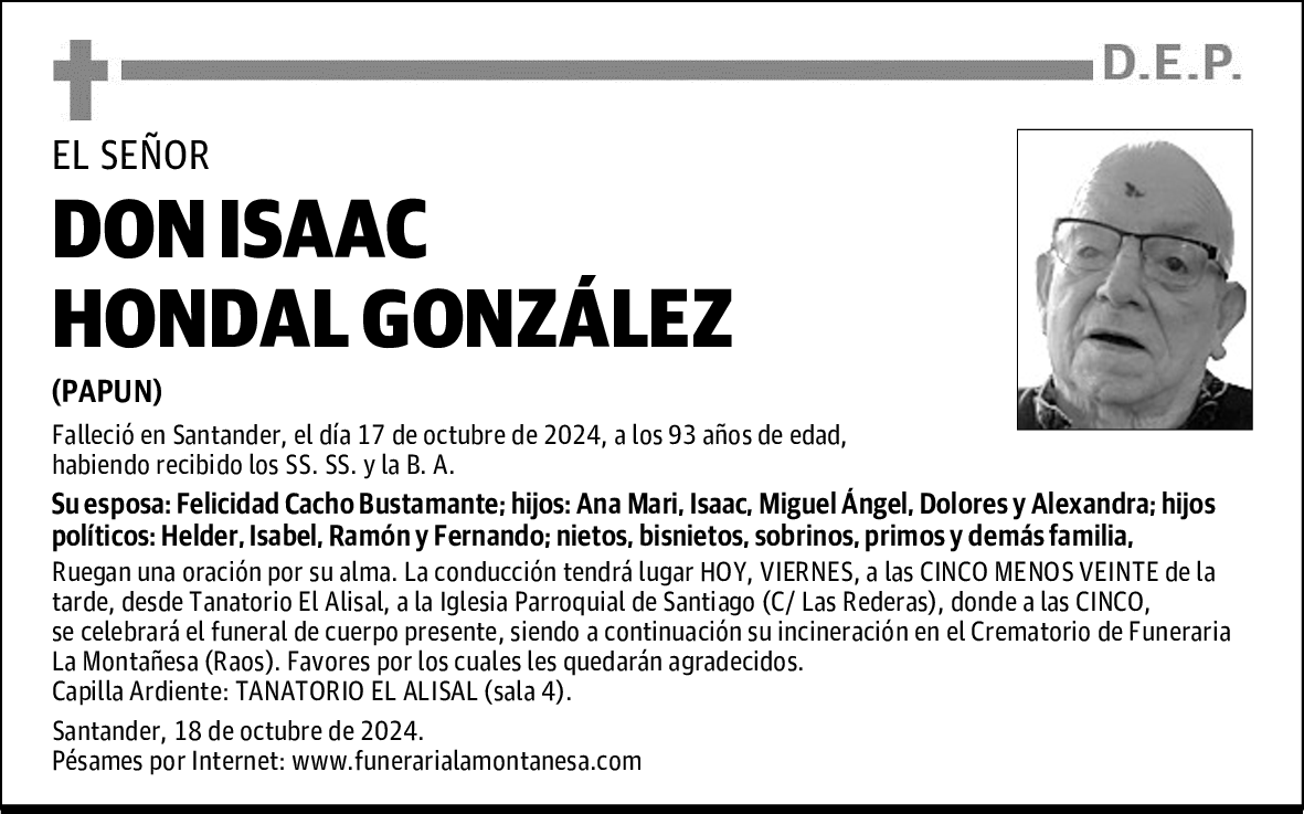DON ISAAC HONDAL GONZÁLEZ