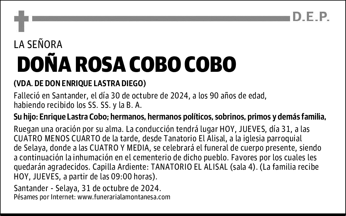DOÑA ROSA COBO COBO
