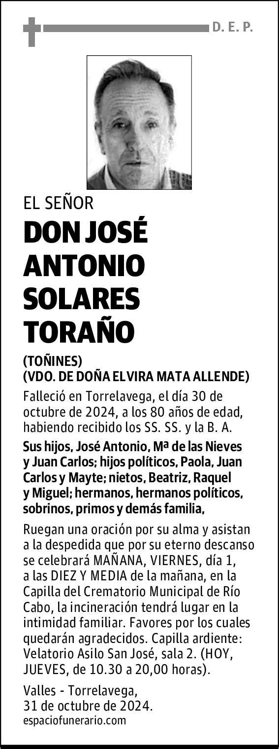 DON JOSÉ ANTONIO SOLARES TORAÑO