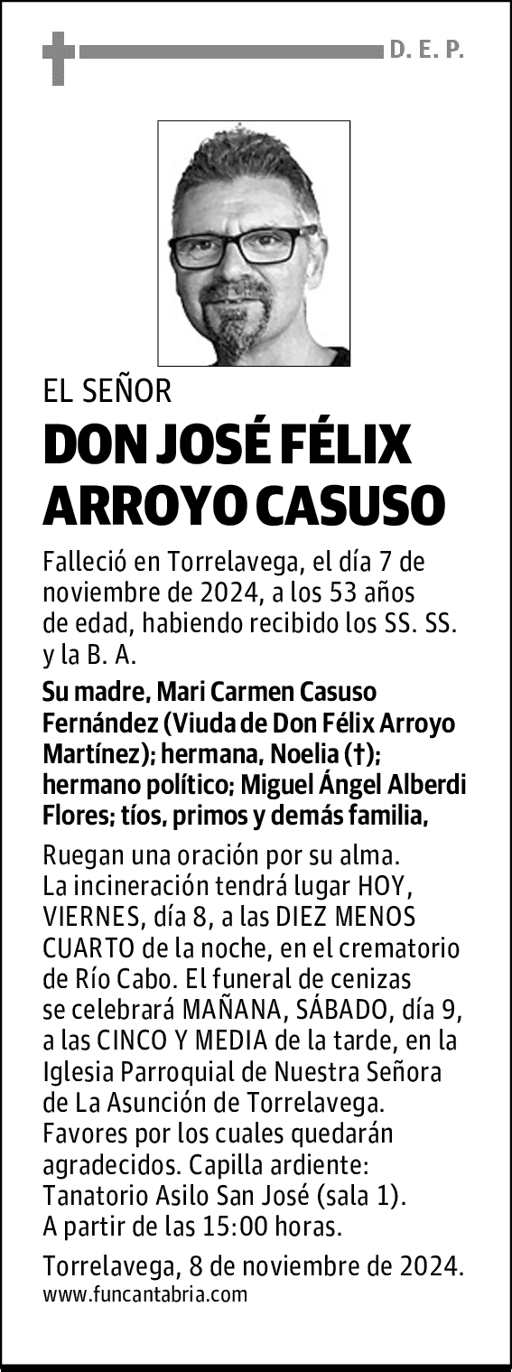 DON JOSÉ FÉLIX ARROYO CASUSO
