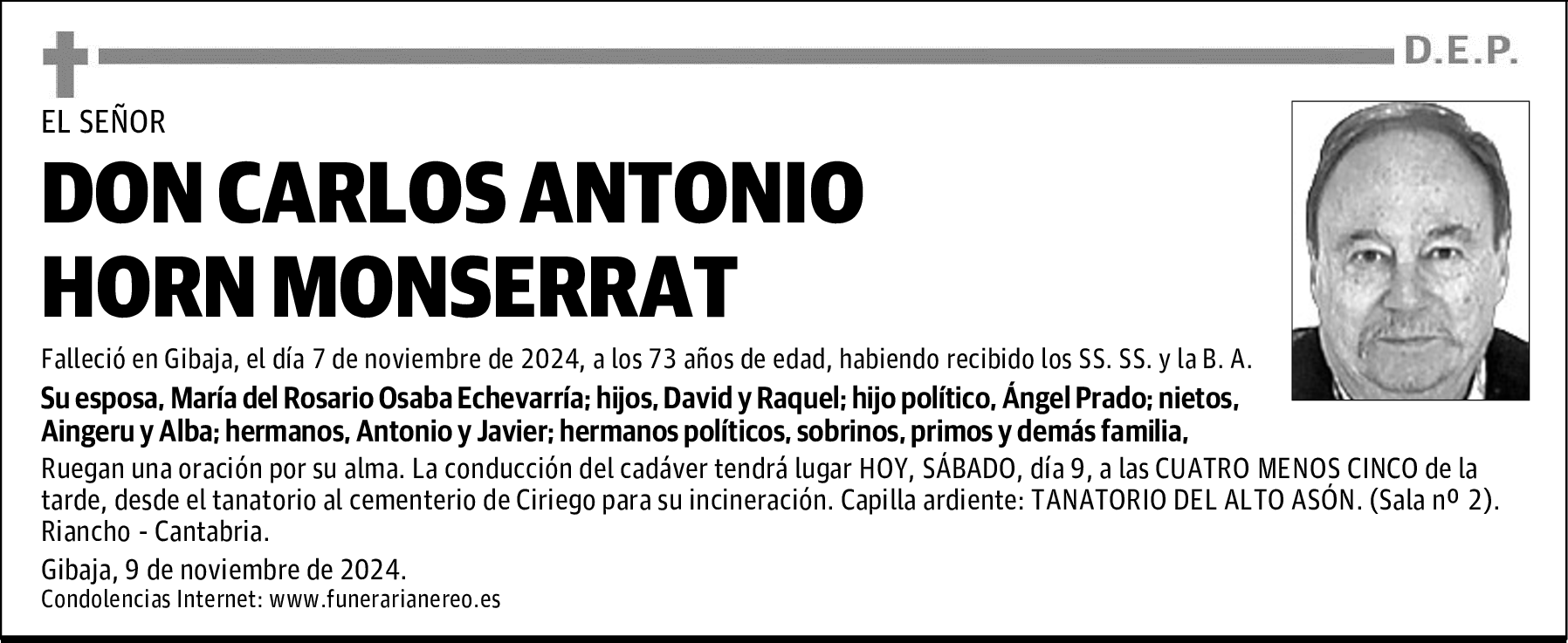 DON CARLOS ANTONIO HORN MONSERRAT