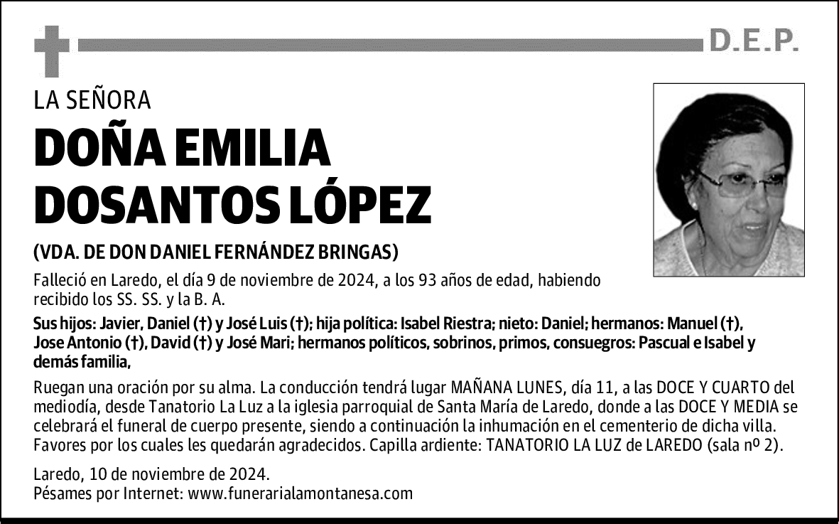 DOÑA EMILIA DOSANTOS LÓPEZ