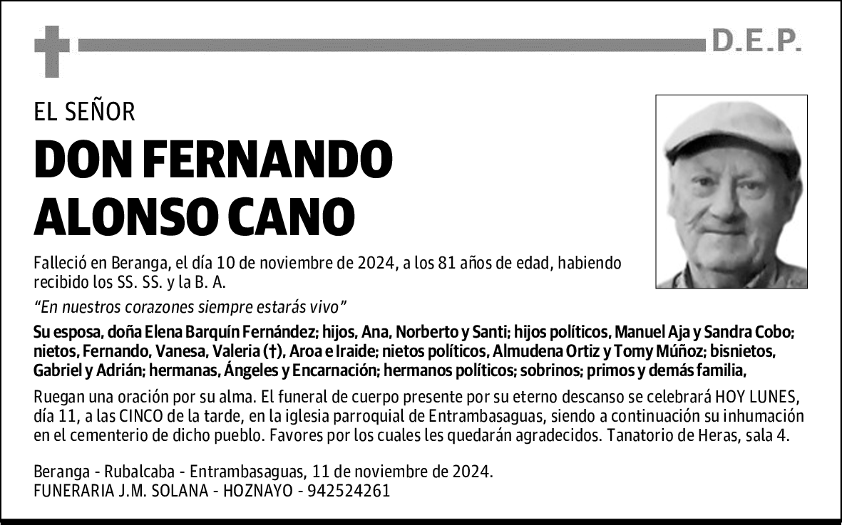 DON FERNANDO ALONSO CANO