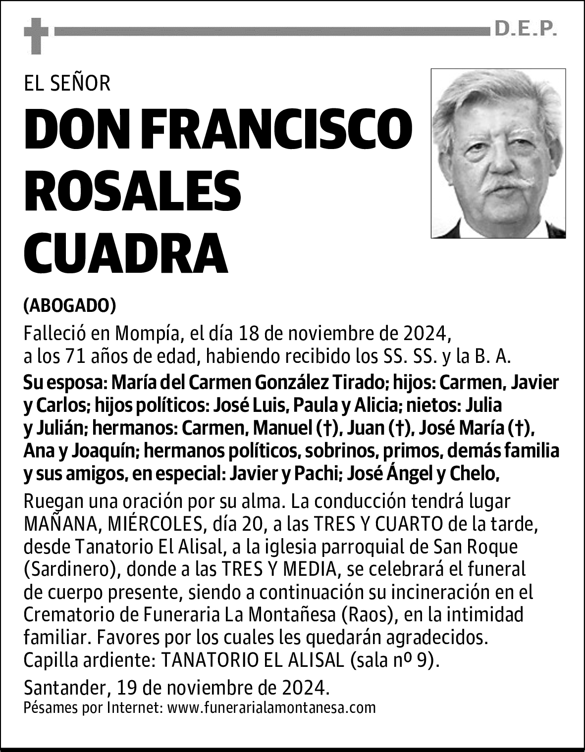DON FRANCISCO ROSALES CUADRA