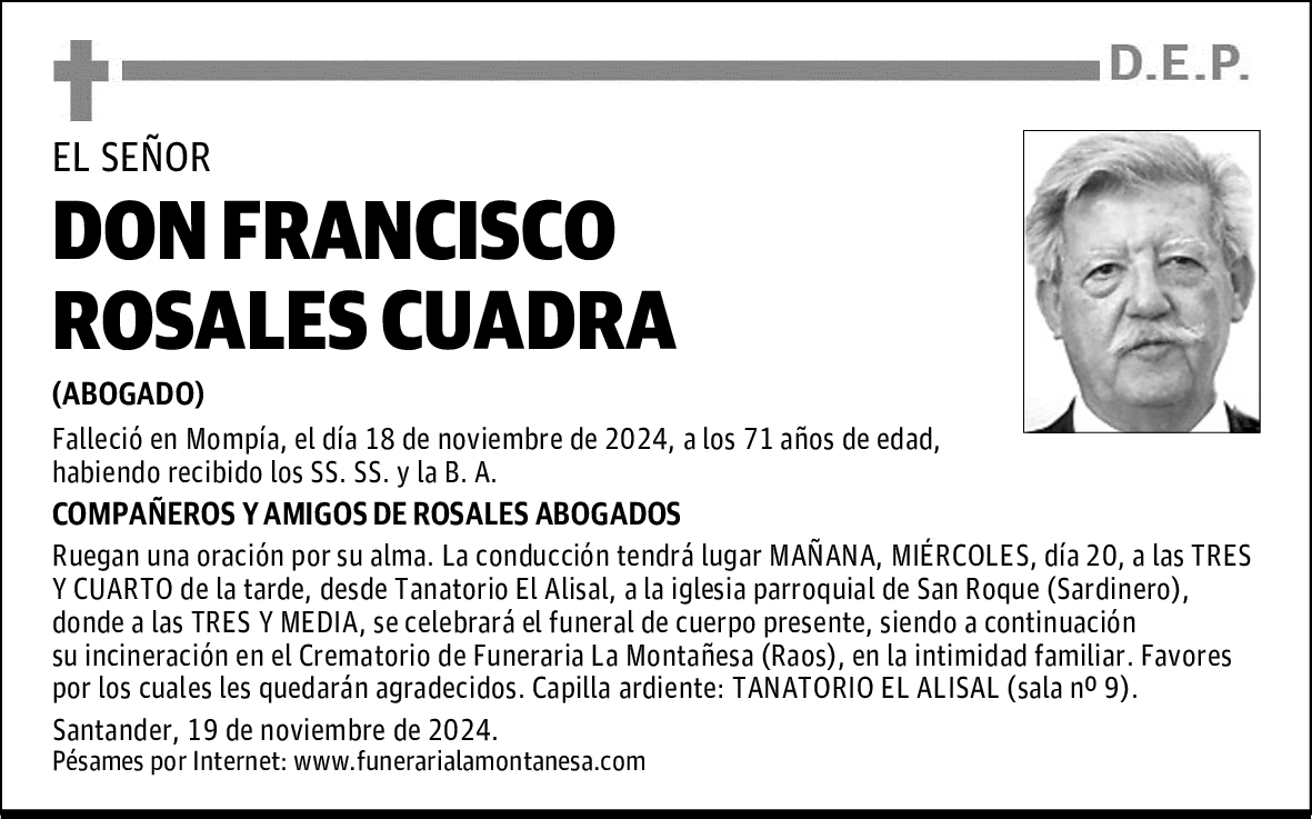 DON FRANCISCO ROSALES CUADRA