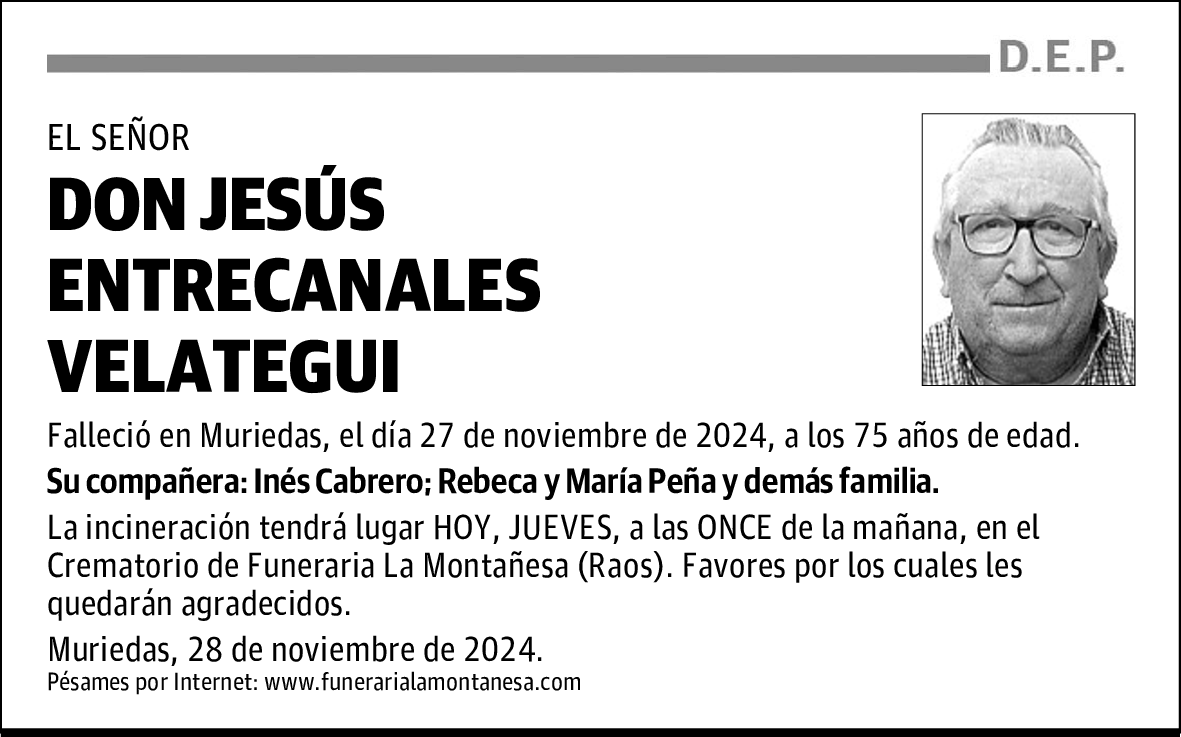 DON JESÚS ENTRECANALES VELATEGUI