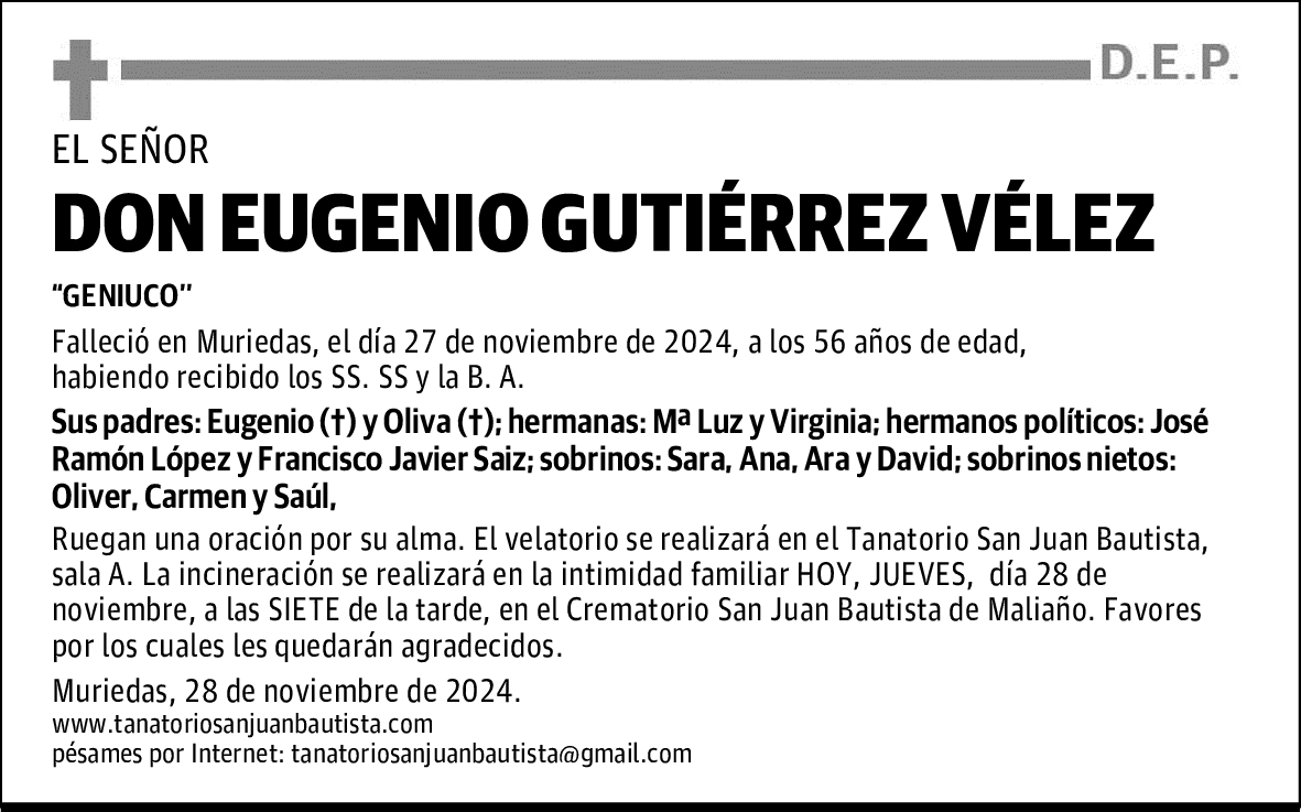 DON EUGENIO GUTIÉRREZ VÉLEZ