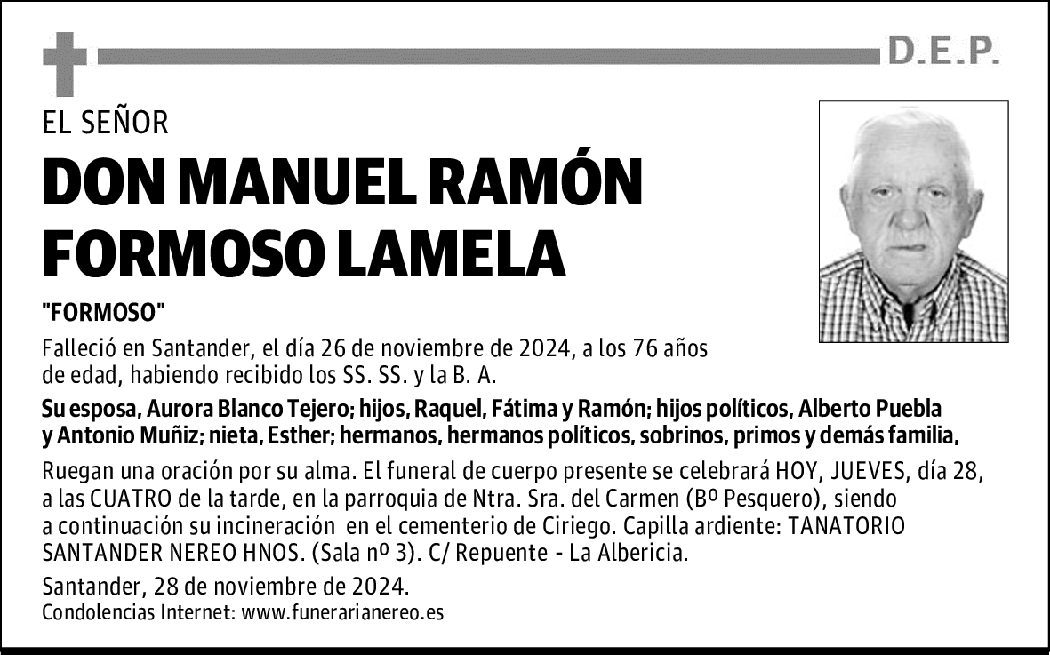 DON MANUEL RAMÓN FORMOSO LAMELA