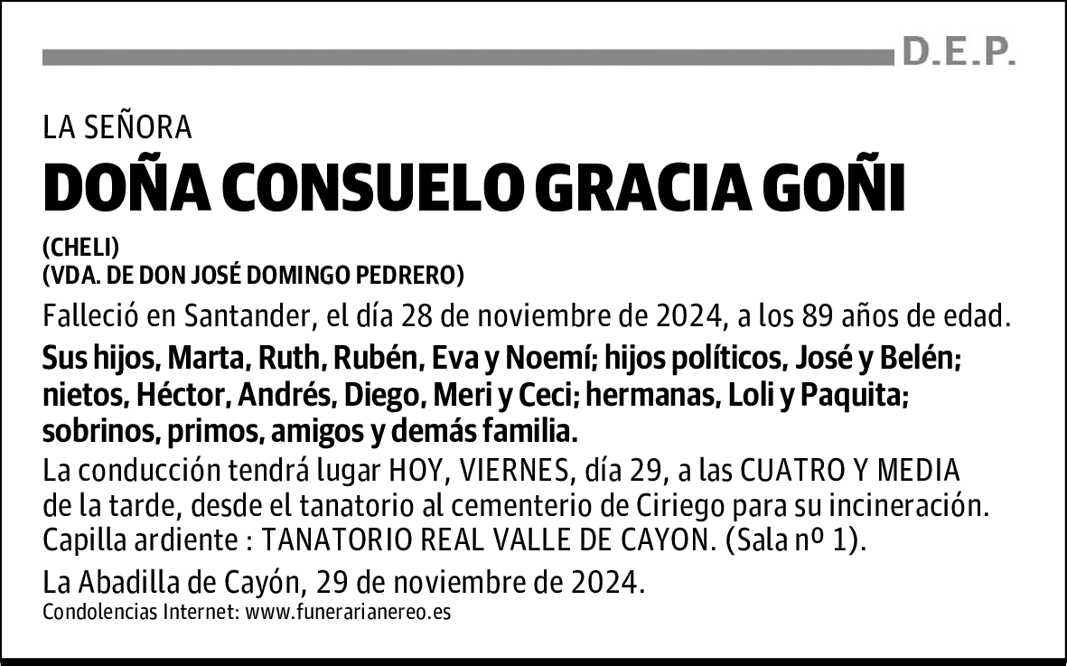 DOÑA CONSUELO GRACIA GOÑI
