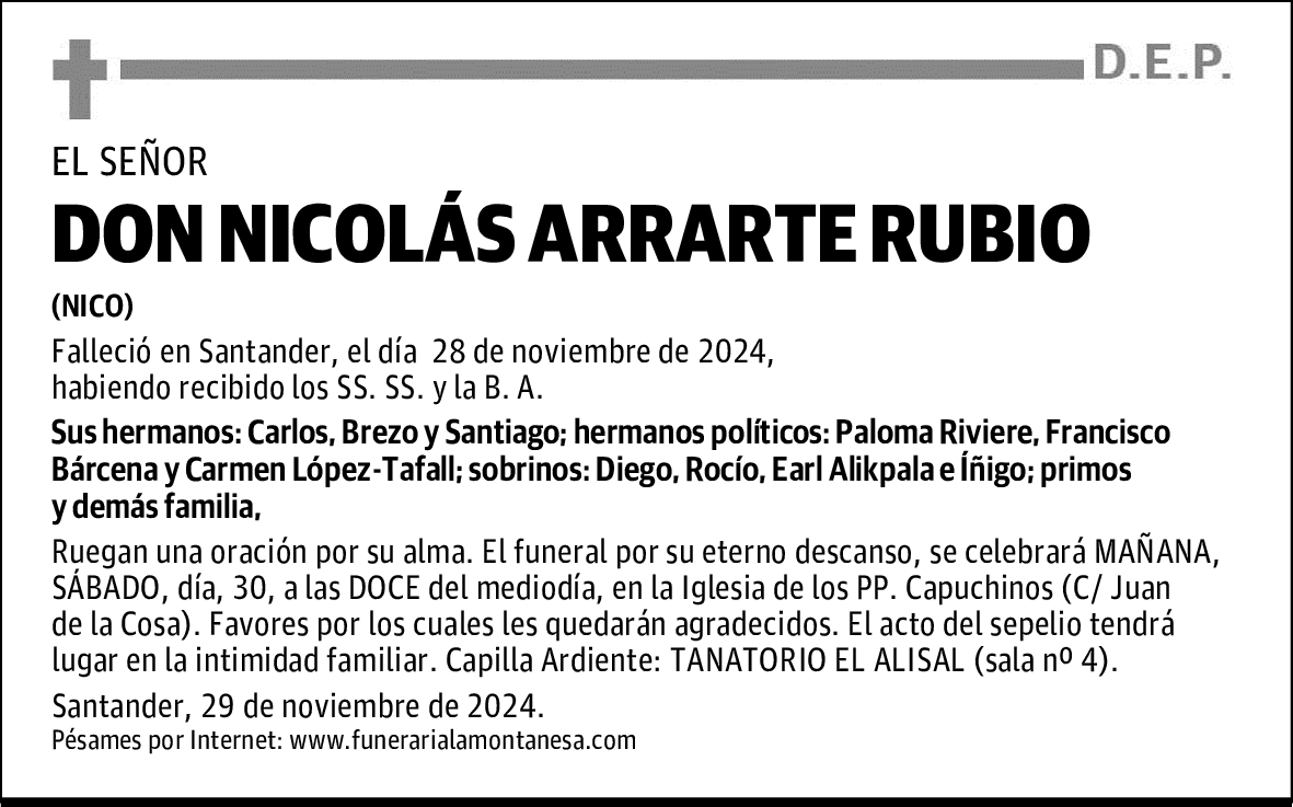 DON NICOLÁS ARRARTE RUBIO
