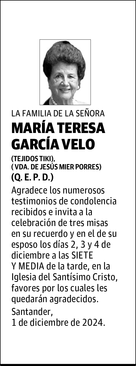 MARÍA TERESA GARCÍA VELO