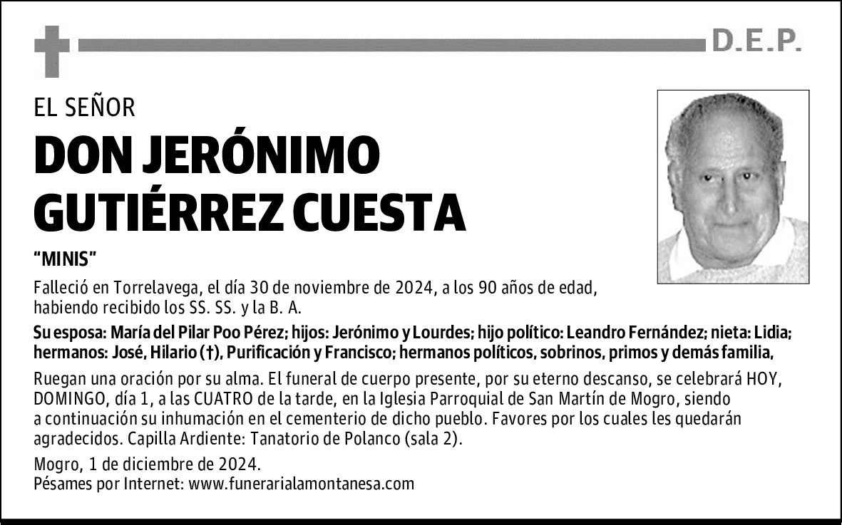 DON JERÓNIMO GUTIÉRREZ CUESTA