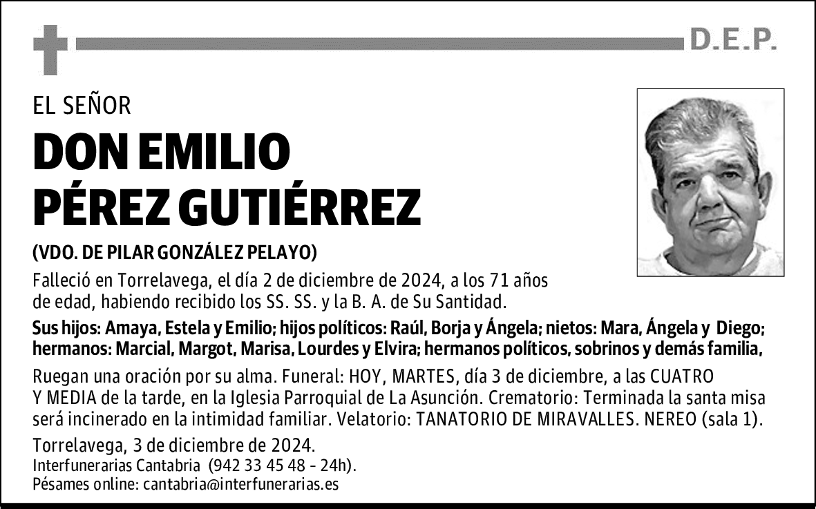 DON EMILIO PÉREZ GUTIÉRREZ