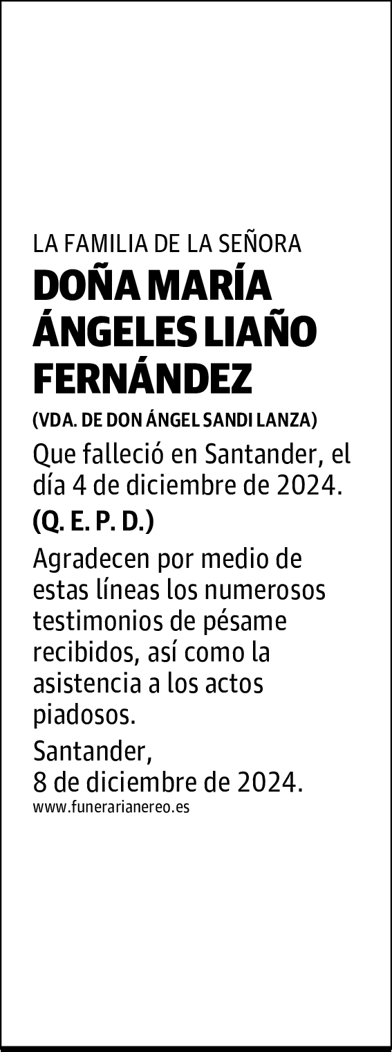 DOÑA MARÍA ÁNGELES LIAÑO FERNÁNDEZ