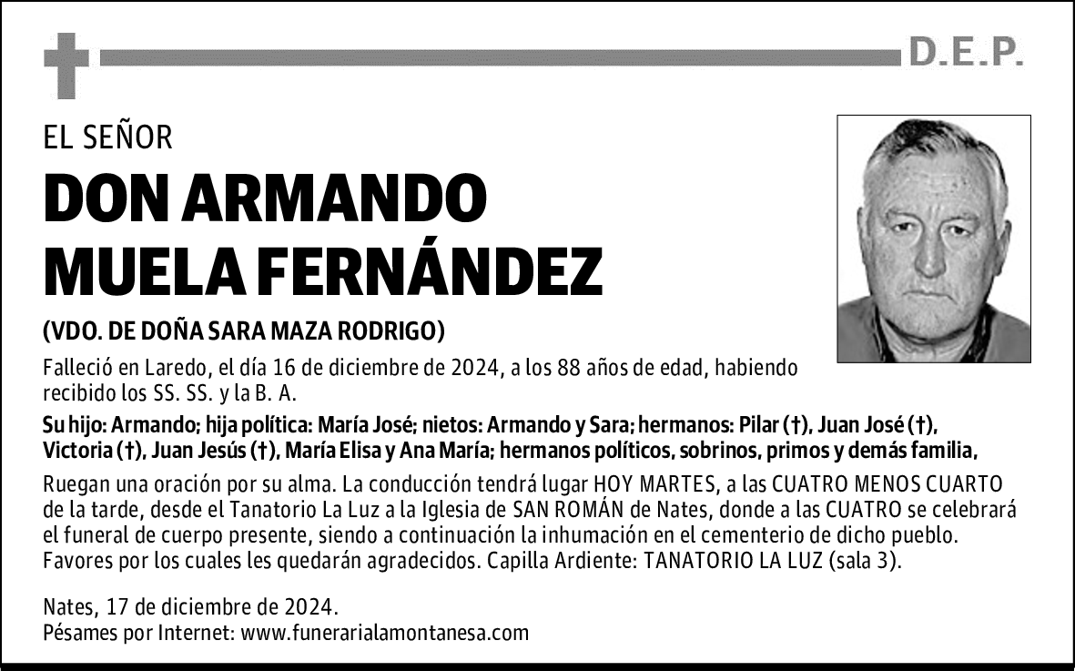 DON ARMANDO MUELA FERNÁNDEZ