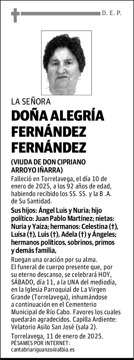 DOÑA ALEGRÍA FERNÁNDEZ FERNÁNDEZ