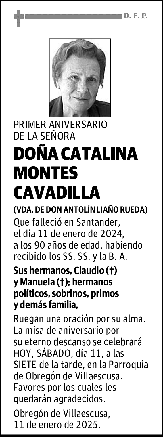 DOÑA CATALINA MONTES CAVADILLA