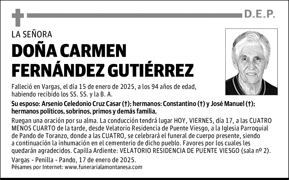 DOÑA CARMEN FERNÁNDEZ GUTIÉRREZ