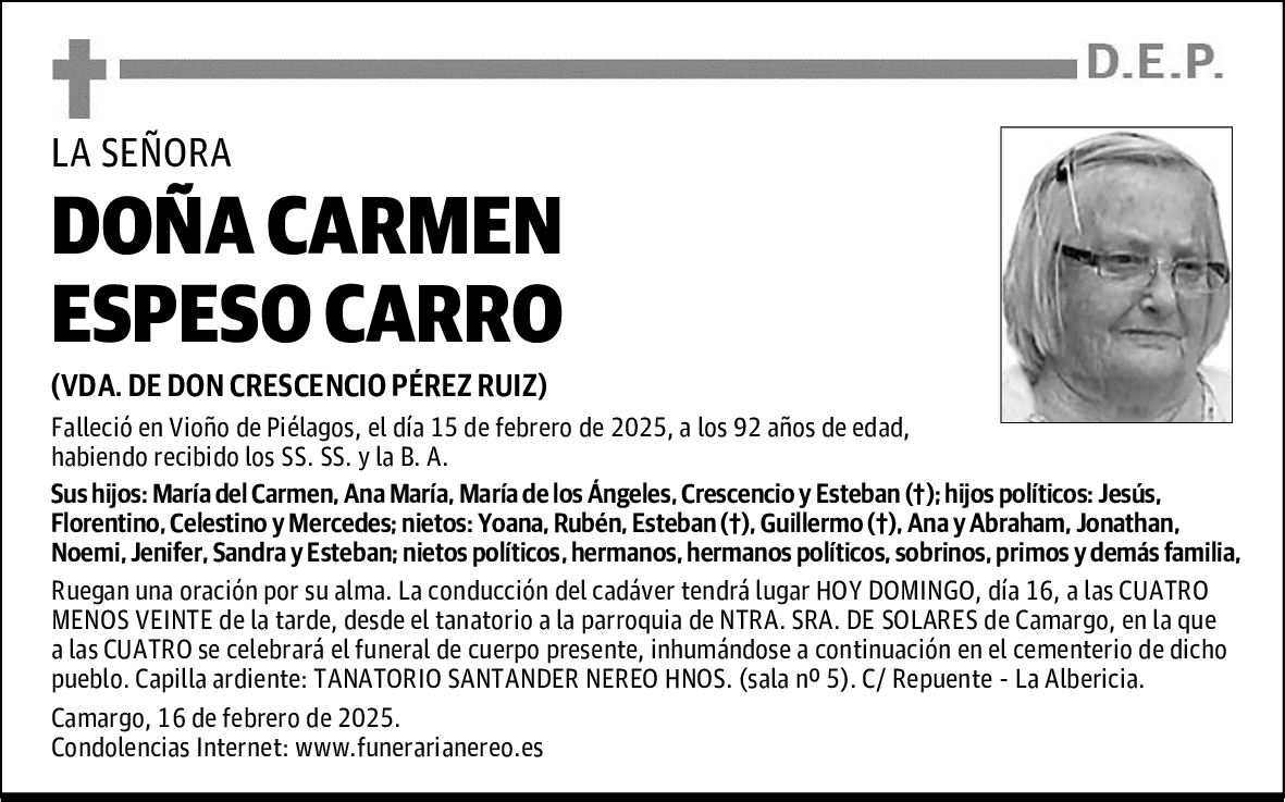 DOÑA CARMEN ESPESO CARRO