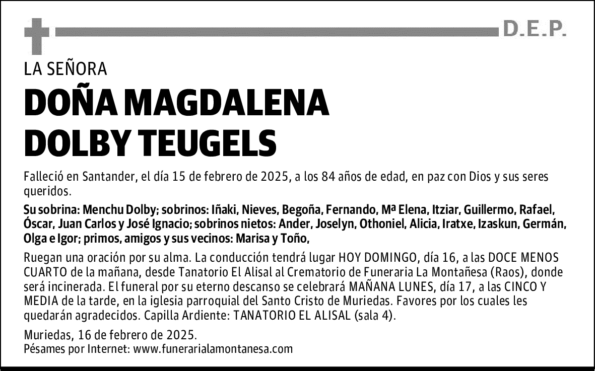 DOÑA MAGDALENA DOLBY TEUGELS