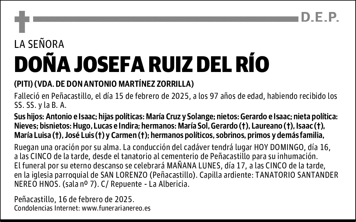 DOÑA JOSEFA RUIZ DEL RÍO