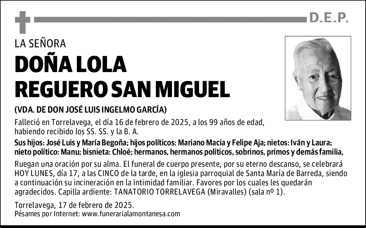 DOÑA LOLA REGUERO SAN MIGUEL