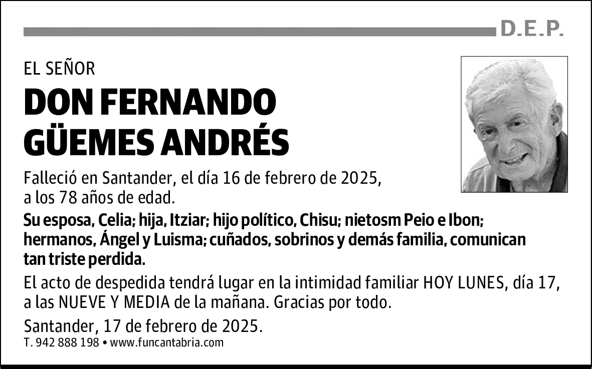 DON FERNANDO GÜEMES ANDRÉS