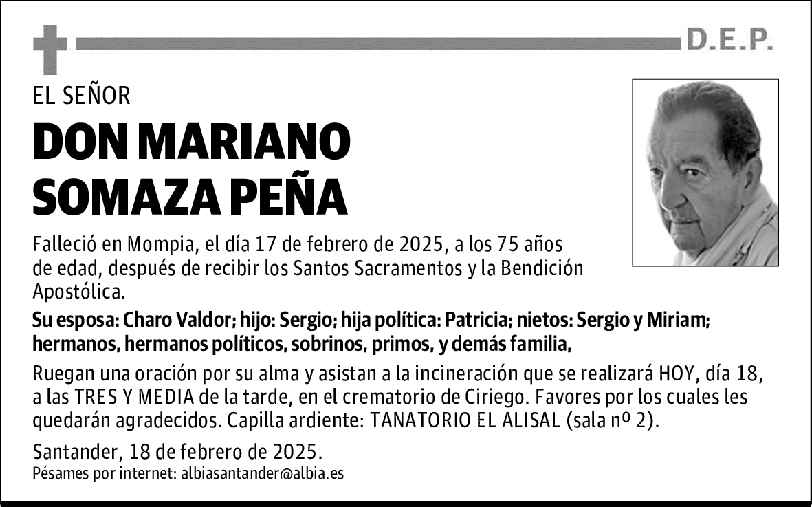 DON MARIANO SOMAZA PEÑA