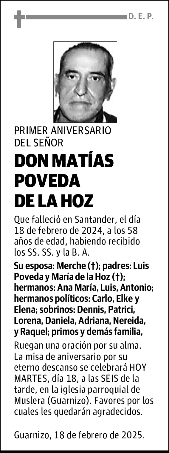 DON MATÍAS POVEDA DE LA HOZ