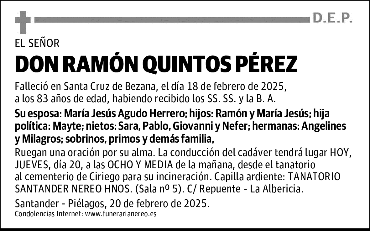 DON RAMÓN QUINTOS PÉREZ