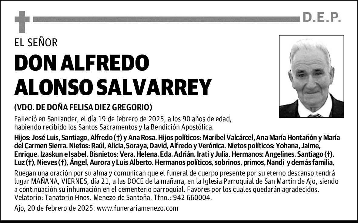 DON ALFREDO ALONSO SALVARREY