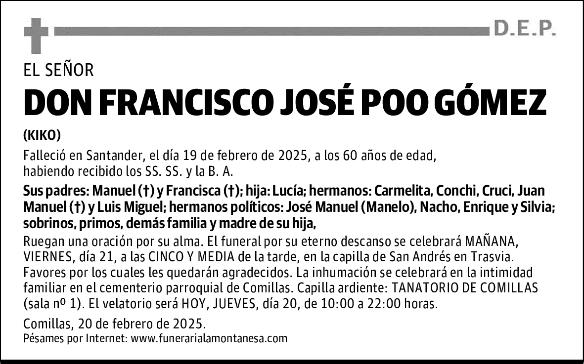 DON FRANCISCO JOSÉ POO GÓMEZ