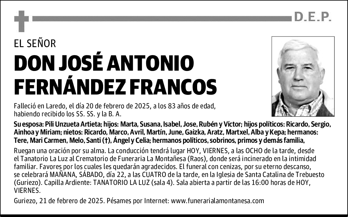 DON JOSÉ ANTONIO FERNÁNDEZ FRANCOS