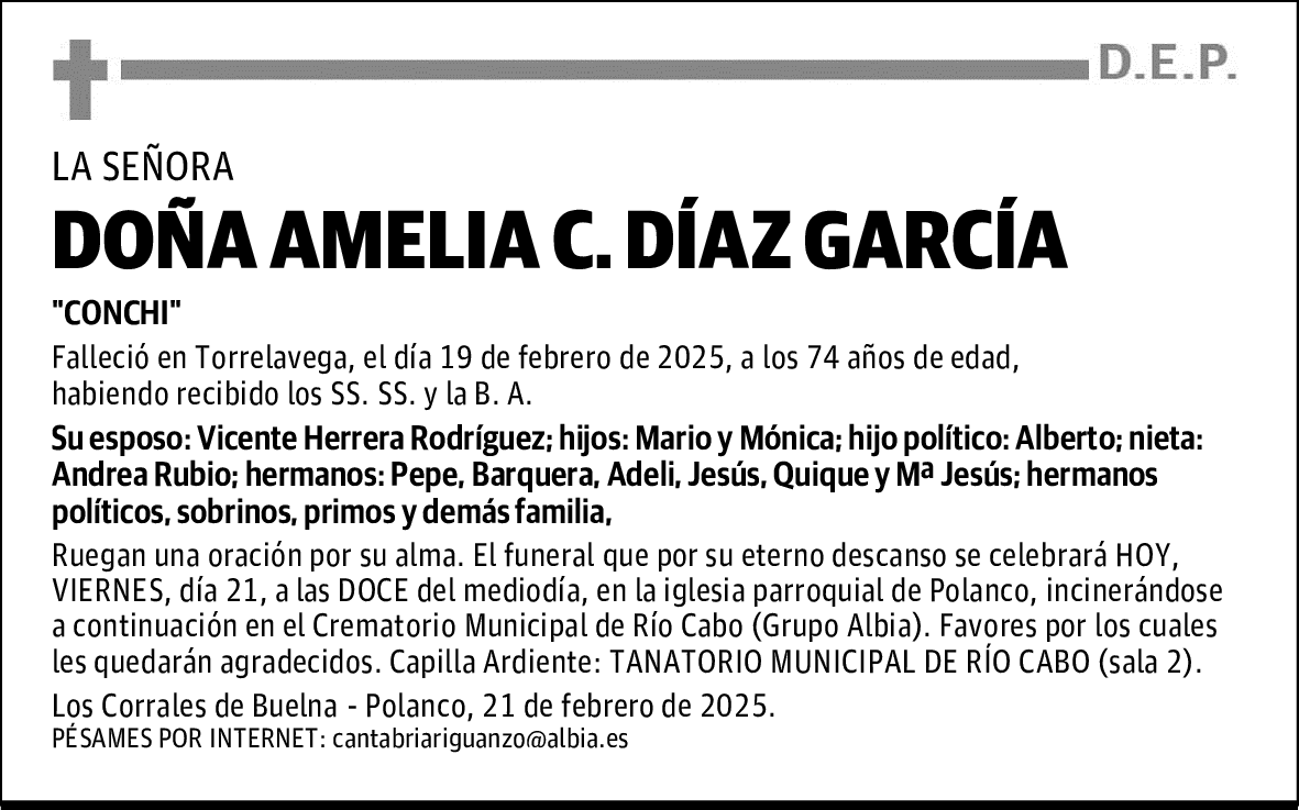 DOÑA AMELIA C. DÍAZ GARCÍA