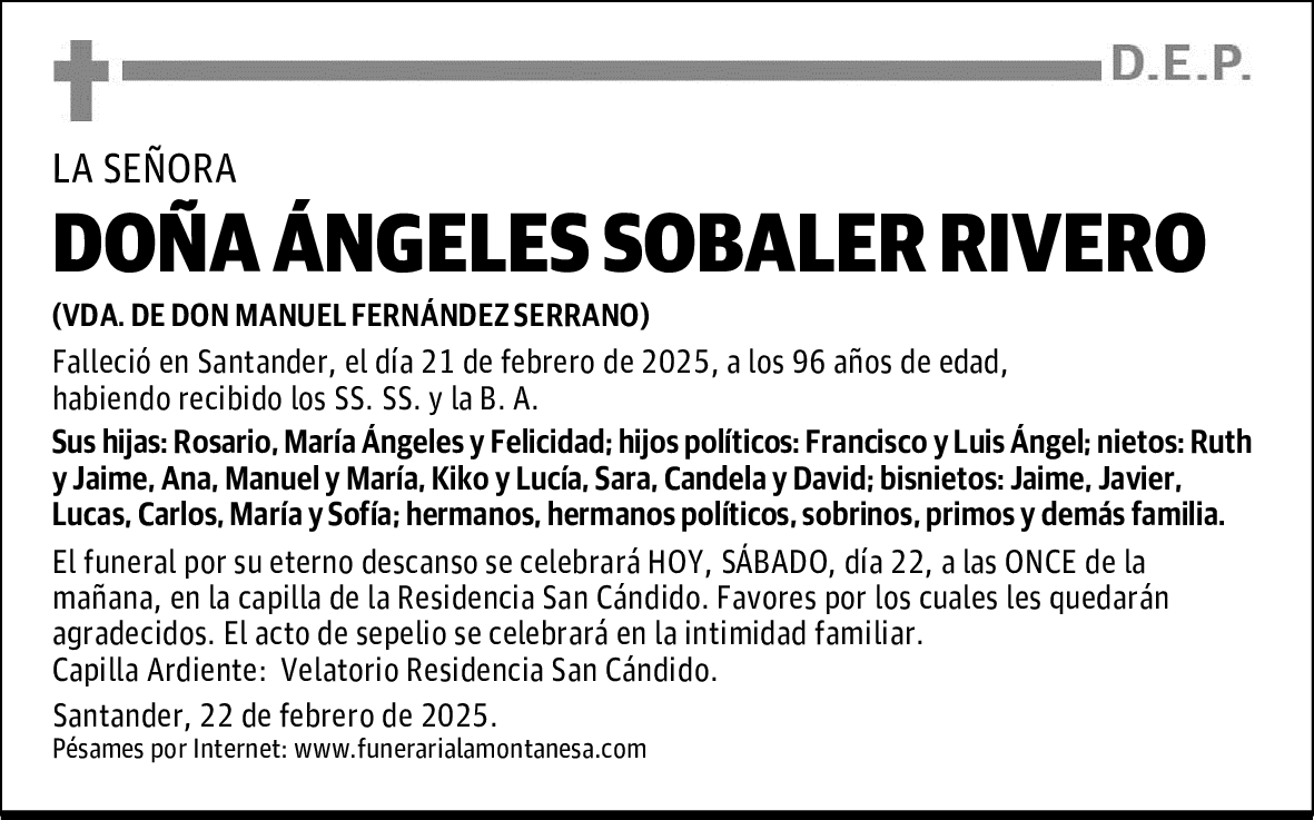 DOÑA ÁNGELES SOBALER RIVERO