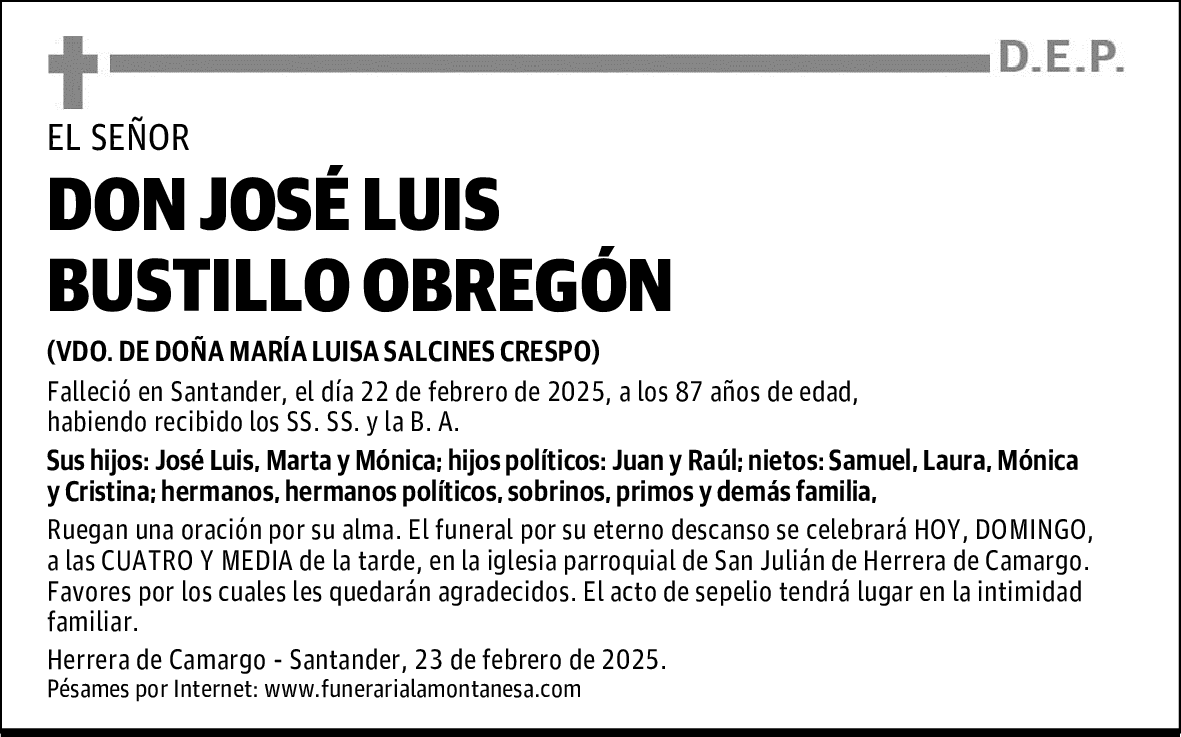DON JOSÉ LUIS BUSTILLO OBREGÓN