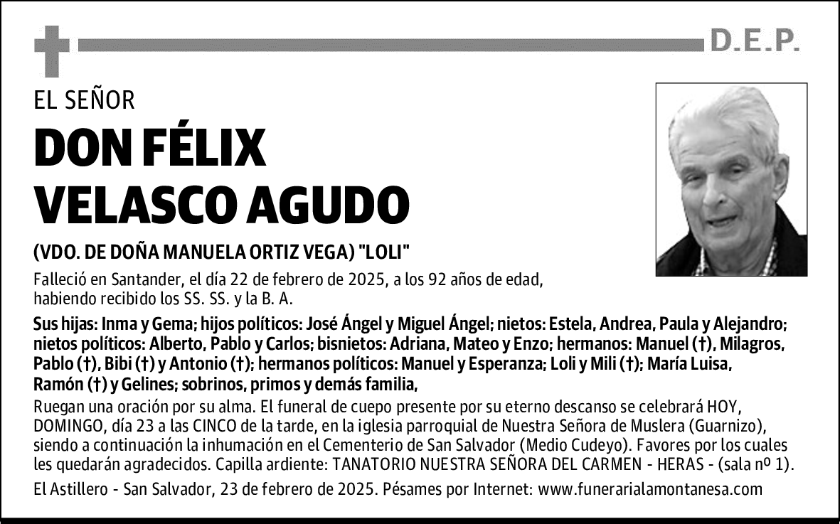 DON FÉLIX VELASCO AGUDO