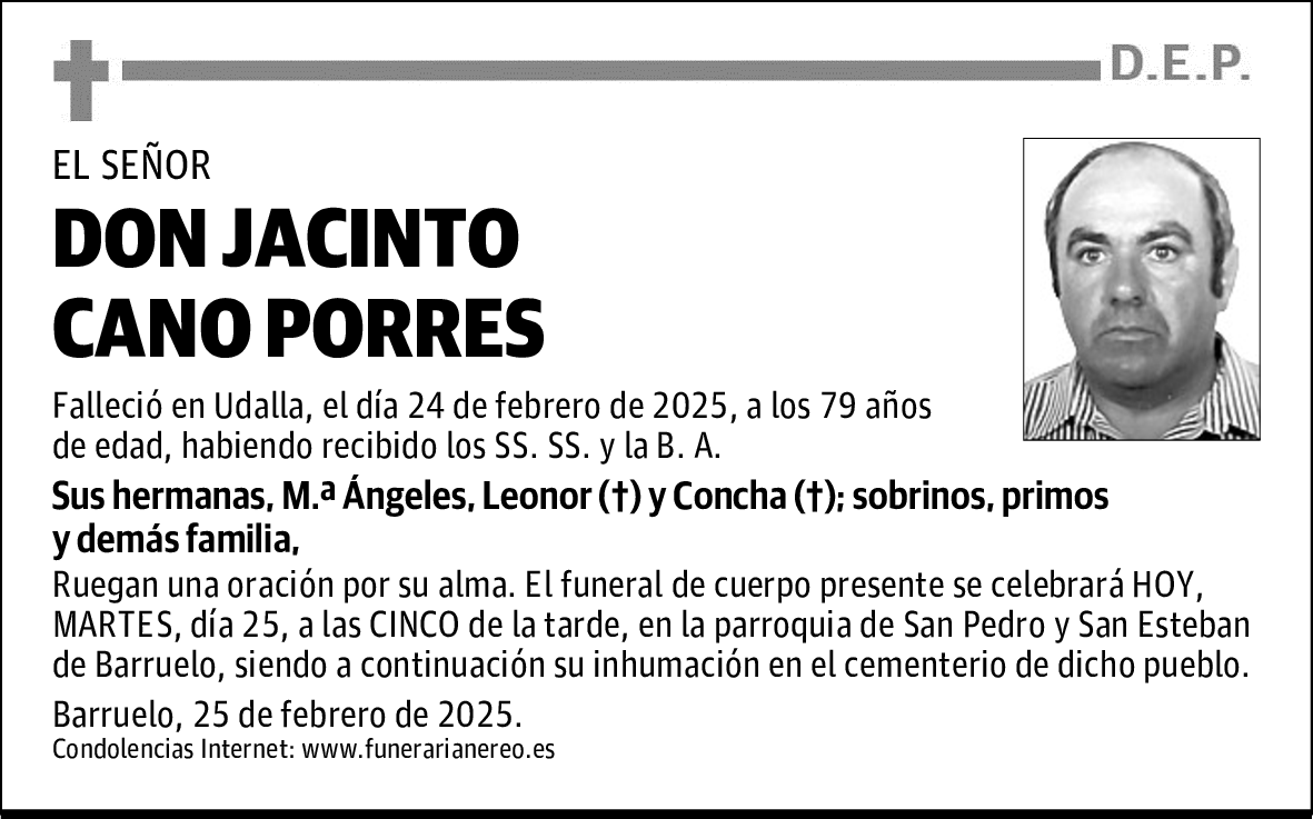 DON JACINTO CANO PORRES