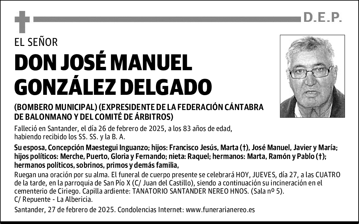 DON JOSÉ MANUEL GONZÁLEZ DELGADO