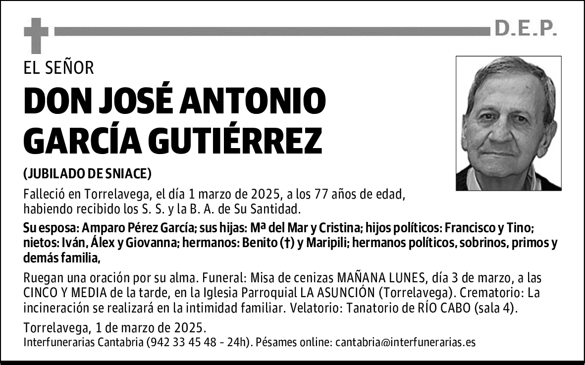 DON JOSÉ ANTONIO GARCÍA GUTIÉRREZ