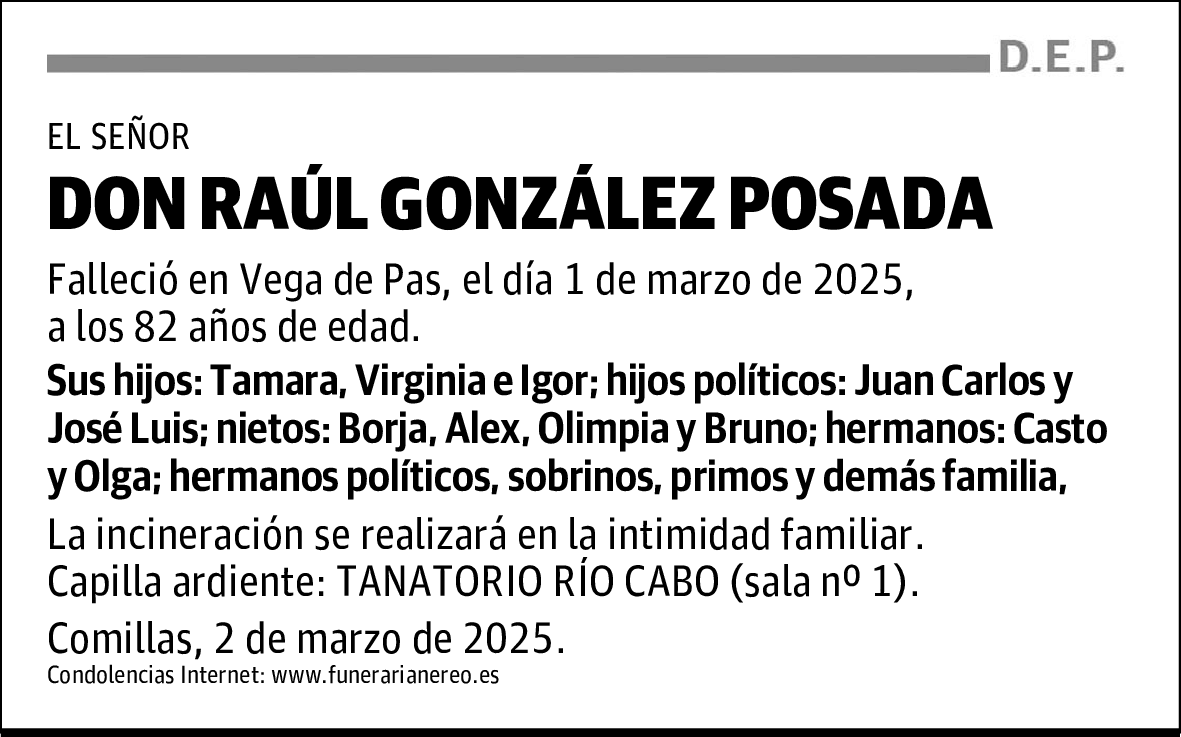 DON RAÚL GONZÁLEZ POSADA