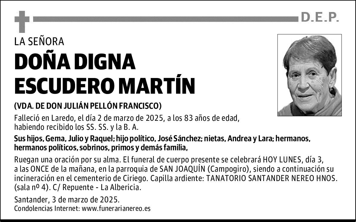 DOÑA DIGNA ESCUDERO MARTÍN