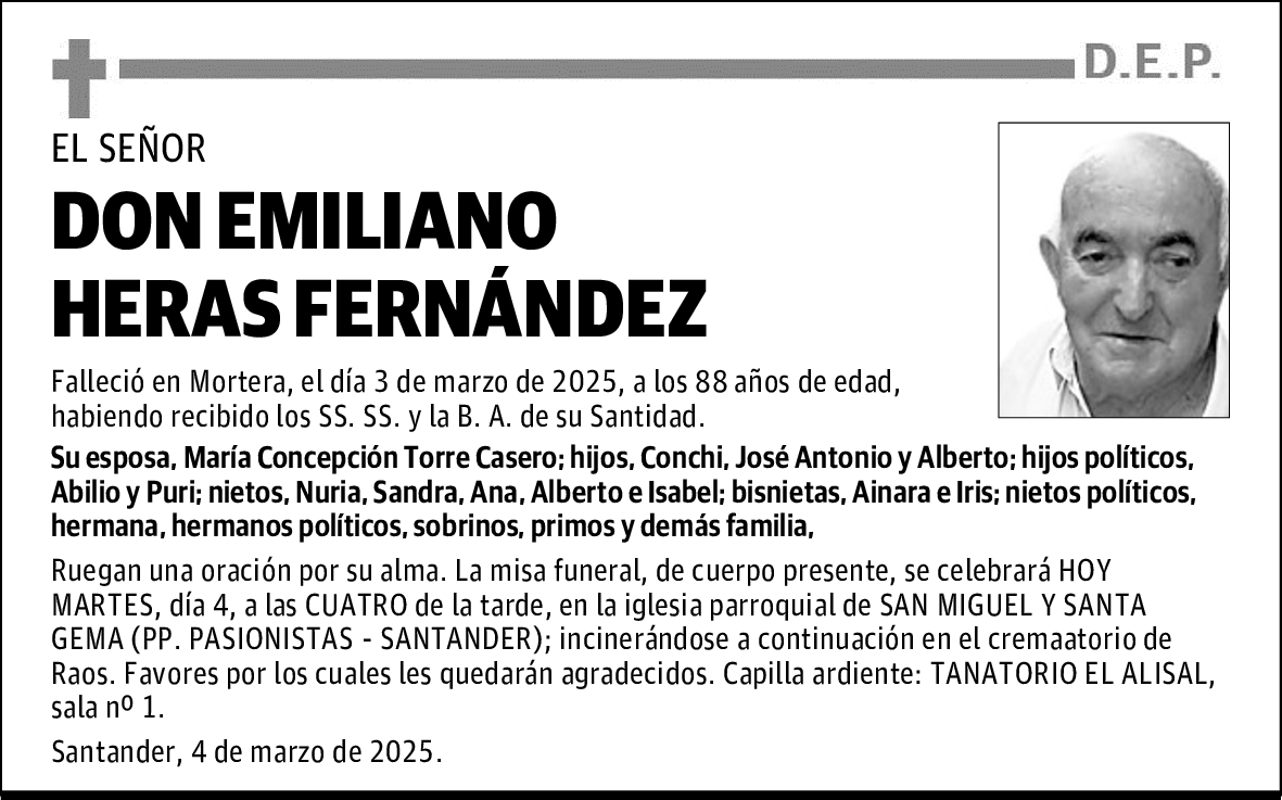 DON EMILIANO HERAS FERNÁNDEZ